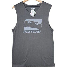 IndyCar Women’s Sleeveless Gray Graphic Print Muscle Tank Top Lightweight size M